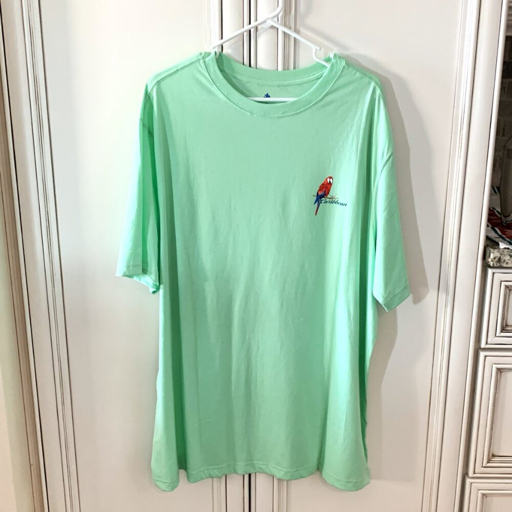 NWT Men's Mint Green XLT Caribbean Tropical Tee - 100% Cotton - $40